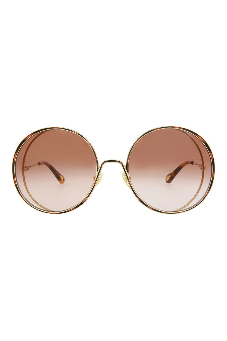 Novelty 61mm Round Sunglasses, Main, color, GOLD ORANGE
