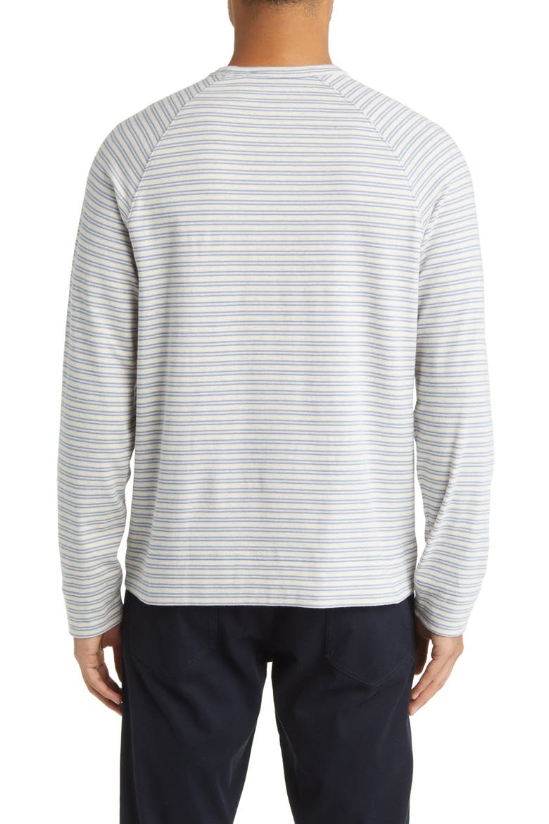 Stripe Stretch Cotton Gauze Sweater, Alternate, color, H BONE/ PACIFIC BLUE