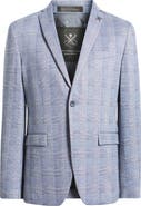 John Varvatos Star USA Varick Slim Fit Blue Glen Check Knit Sport Coat