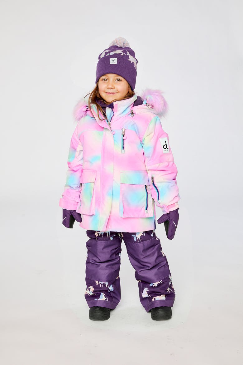 Play Multicolored Jacket & Unicorn Pants Two Piece Snowsuit, Alternate, color, Multicolored