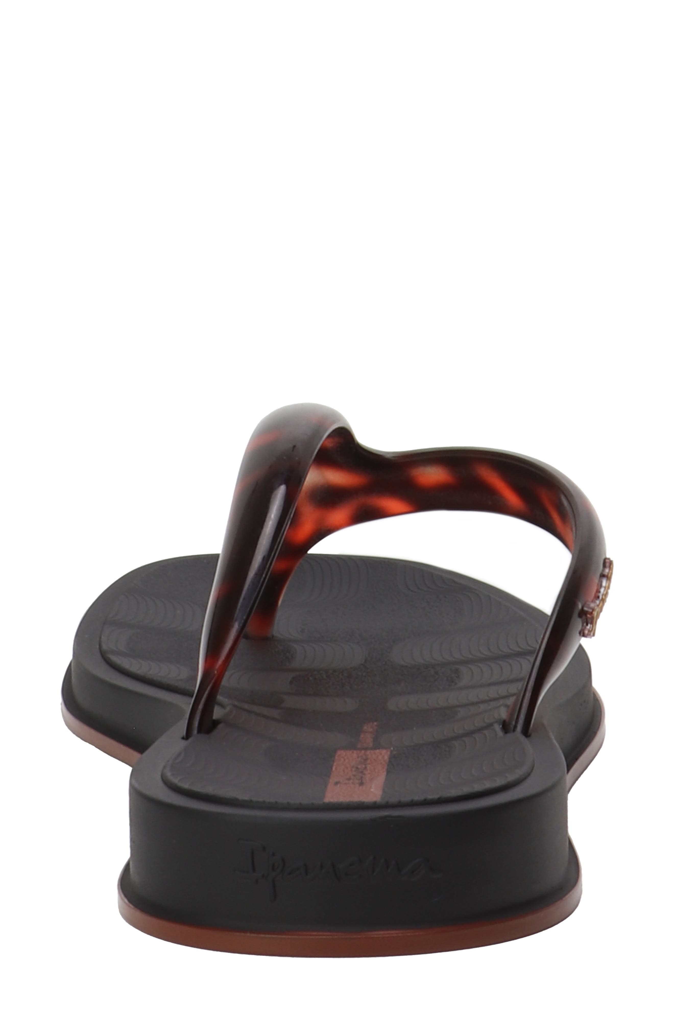 Glow Trendy Flip Flop, Alternate, color, BLACK/ TURTLE/ BROWN