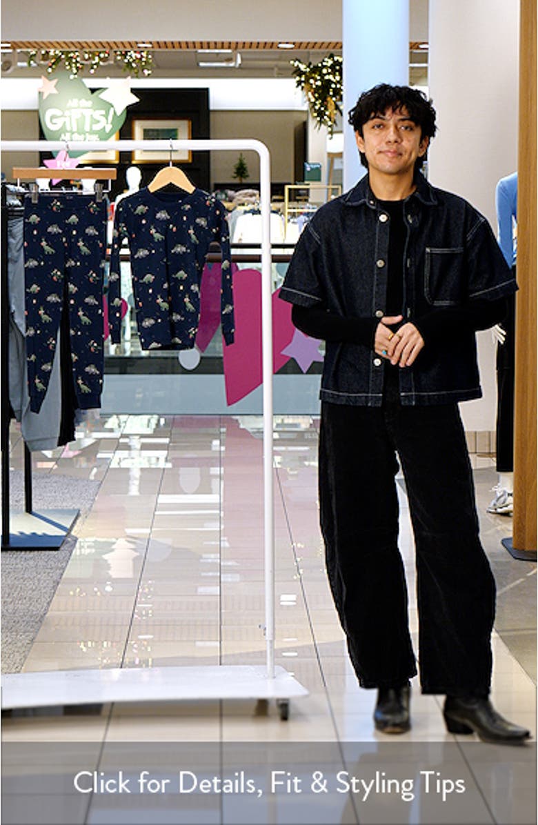 Kids' Holiday Dinosaur Print Fitted Organic Cotton Two-Piece Pajamas, sales video thumbnail