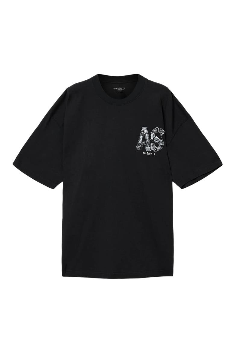 Mixtape Cotton Graphic T-Shirt, Alternate, color, JET BLACK