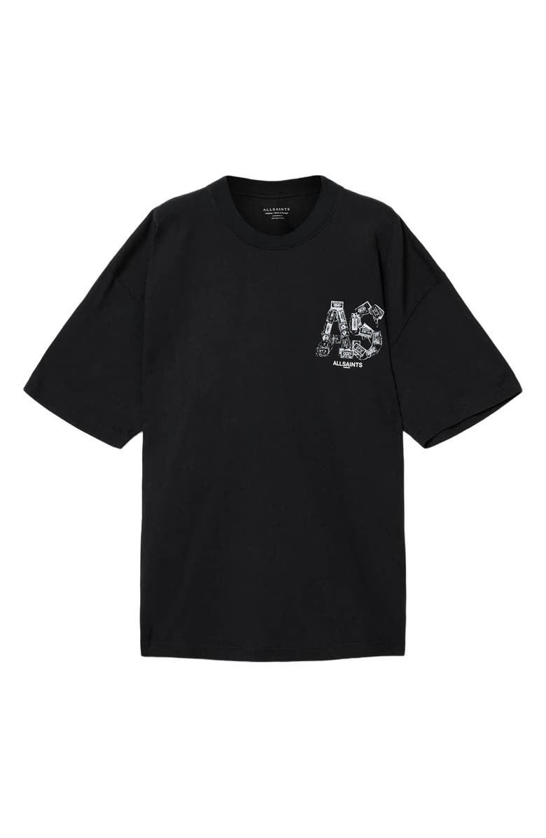 AllSaints Mixtape Cotton Graphic T-Shirt, Alternate, color, Jet Black