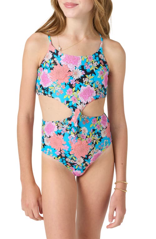 O'neill Kids' Knot Front One-piece Swimsuit In Black