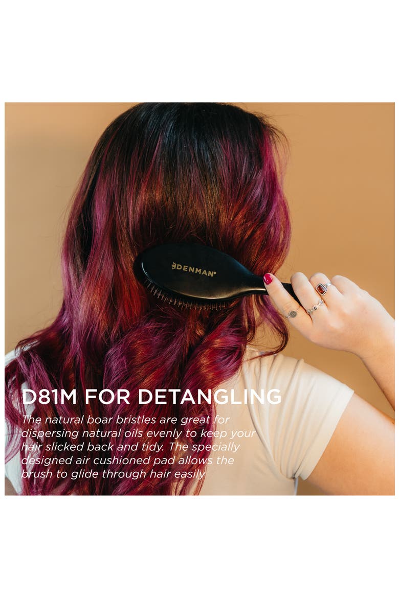 D81M Medium Style & Shine Nylon & Natural Boar Bristle Finishing Brush, Alternate, color, BOAR BRISTLES BLACK