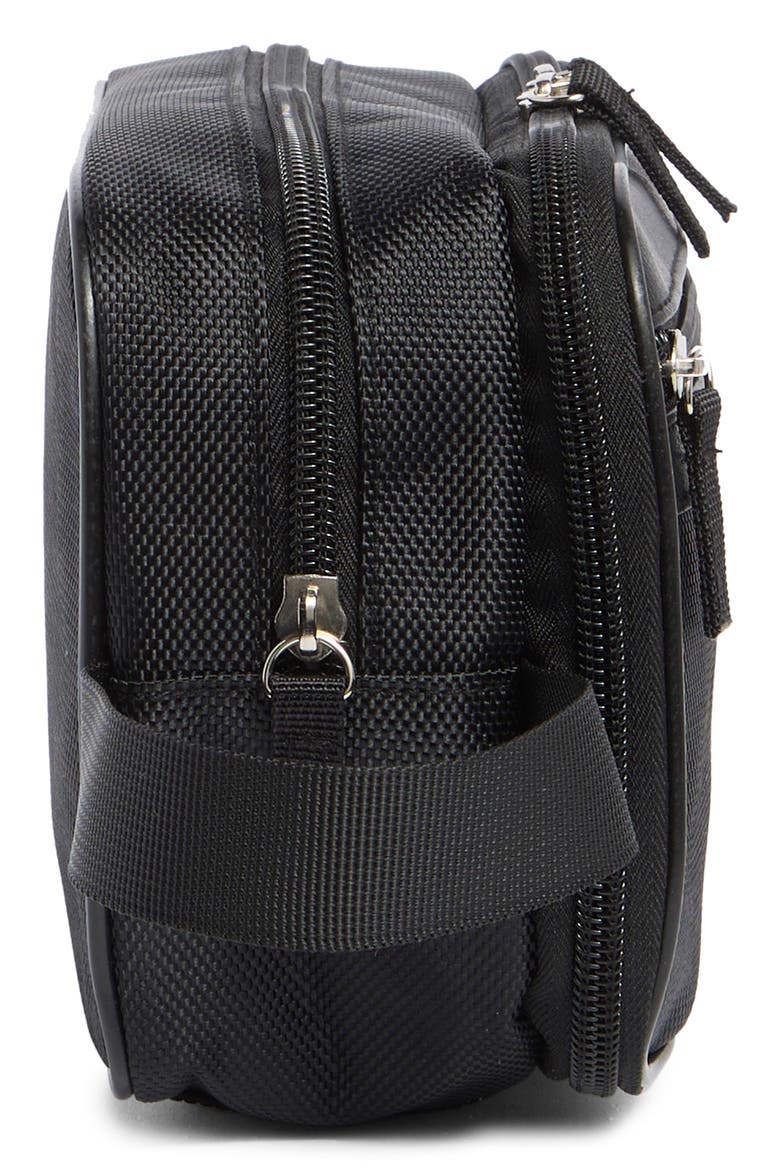 Nylon Double Zip Dopp Kit, Alternate, color, BLACK