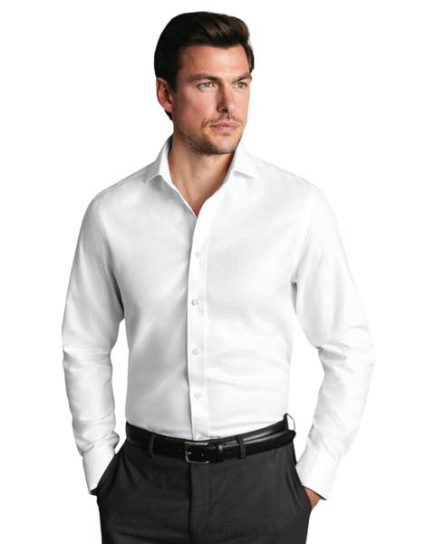 Non-iron Classic Collar Slim Fit Herringbone Shirt
