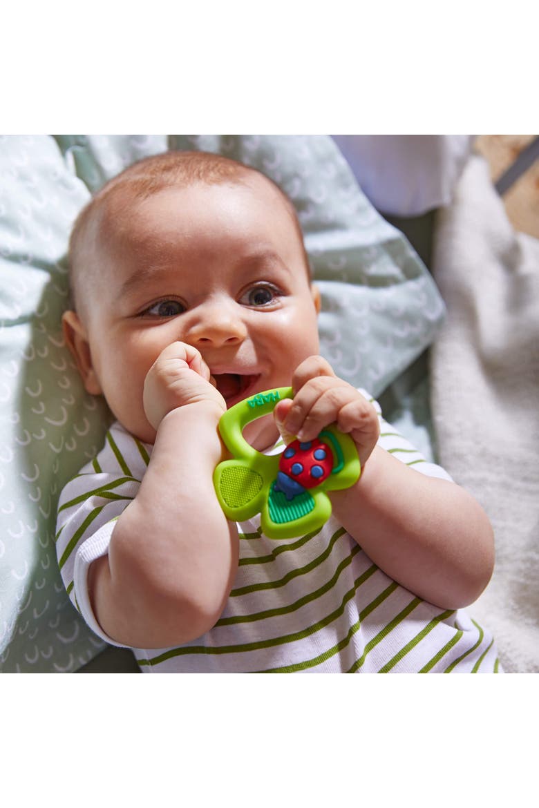 Lucky Shamrock Silicone Teething Toy, Alternate, color, Green Multi