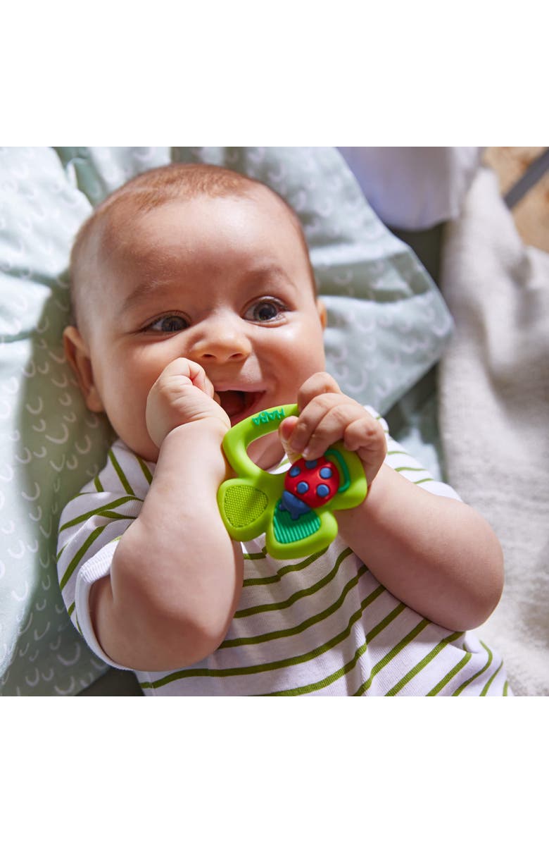 HABA Lucky Shamrock Silicone Teething Toy, Alternate, color, Green Multi