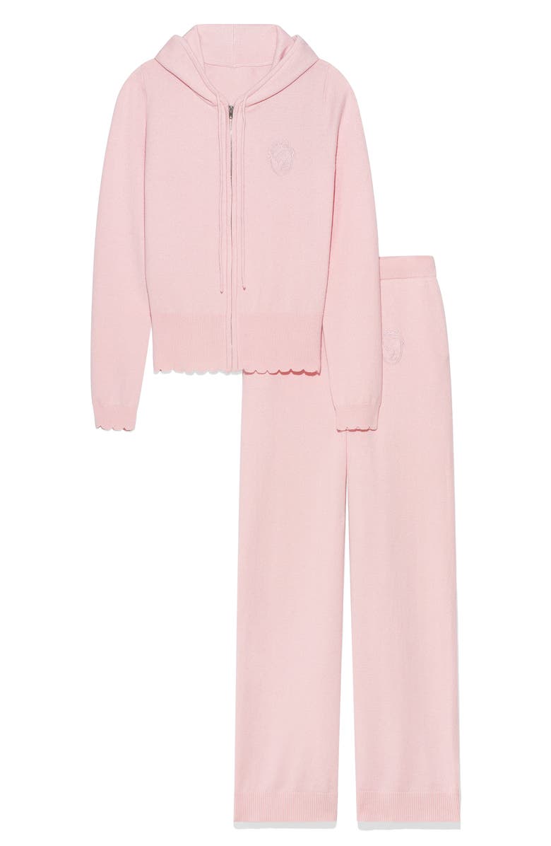 HOUSE OF CB Regina Wool & Cashmere Hoodie & Pants Travel Set, Alternate, color, Pink