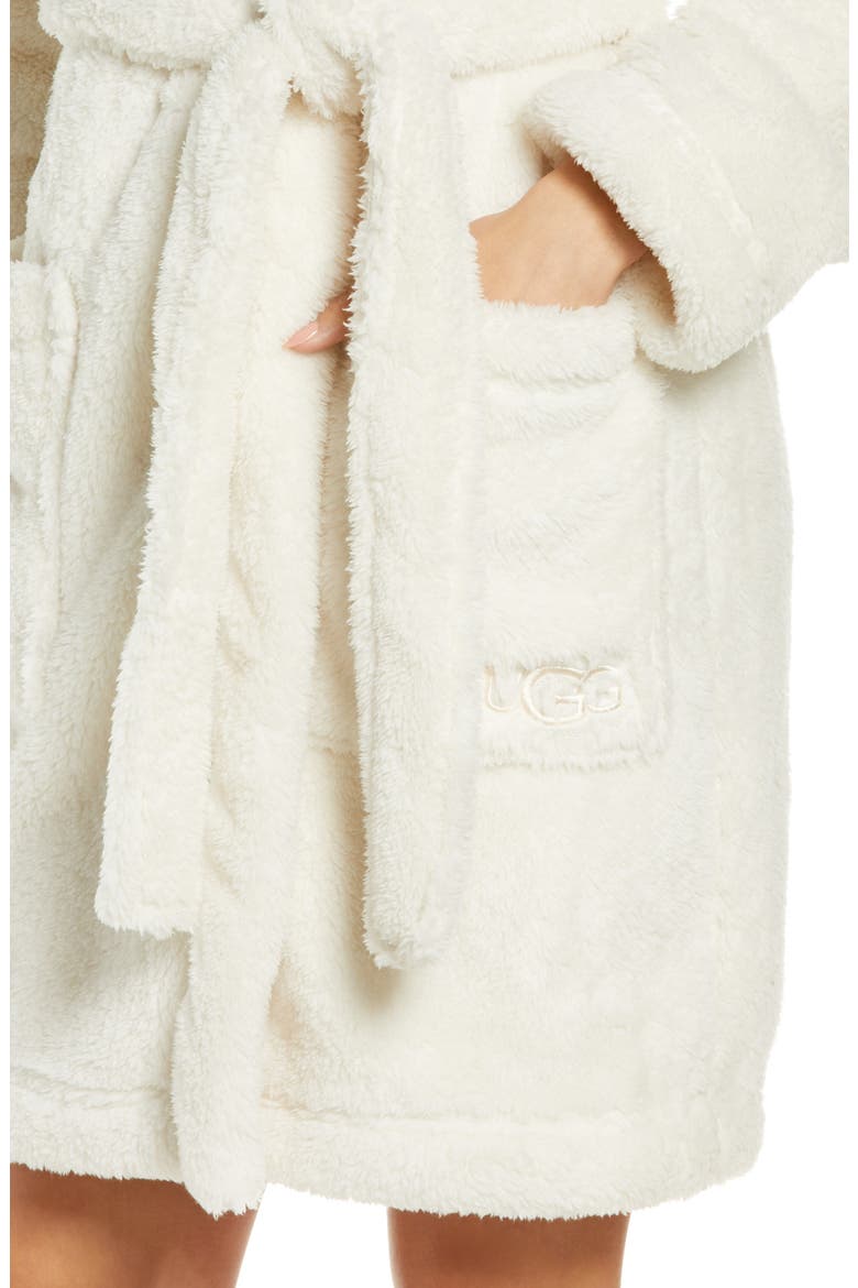 Aarti Faux Shearling Hooded Robe, Alternate, color, CRM