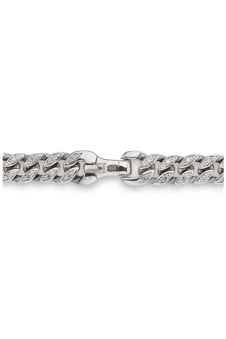6mm Men's Pavé Diamond Curb Chain Necklace, Alternate, color, STERLING SILVER/ DIAMOND