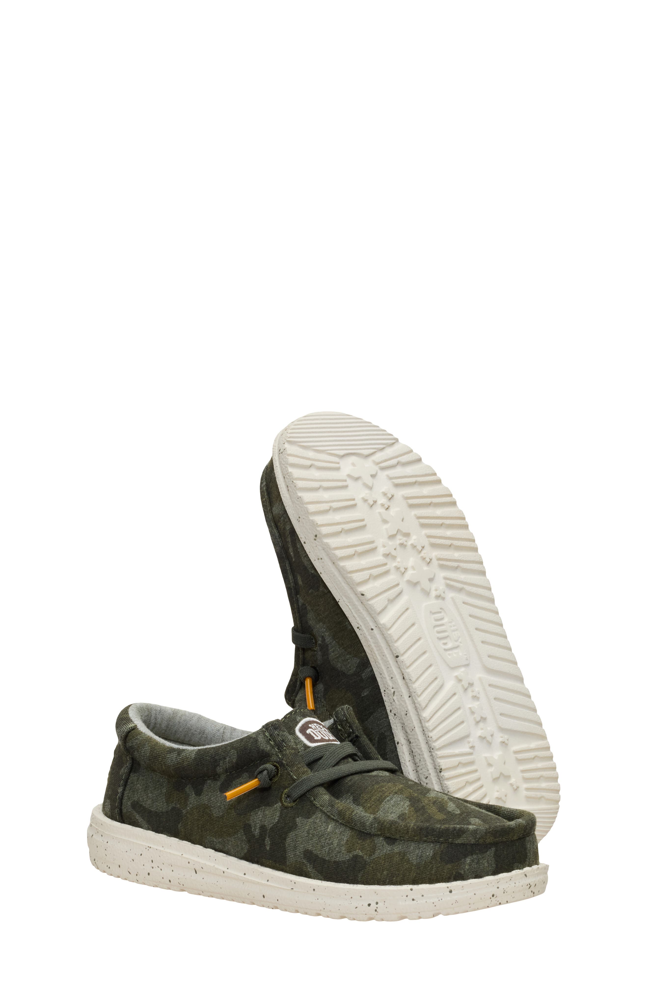 Kids' Wally T Stretch Jersey Camo Slip-On, Alternate, color, GREEN