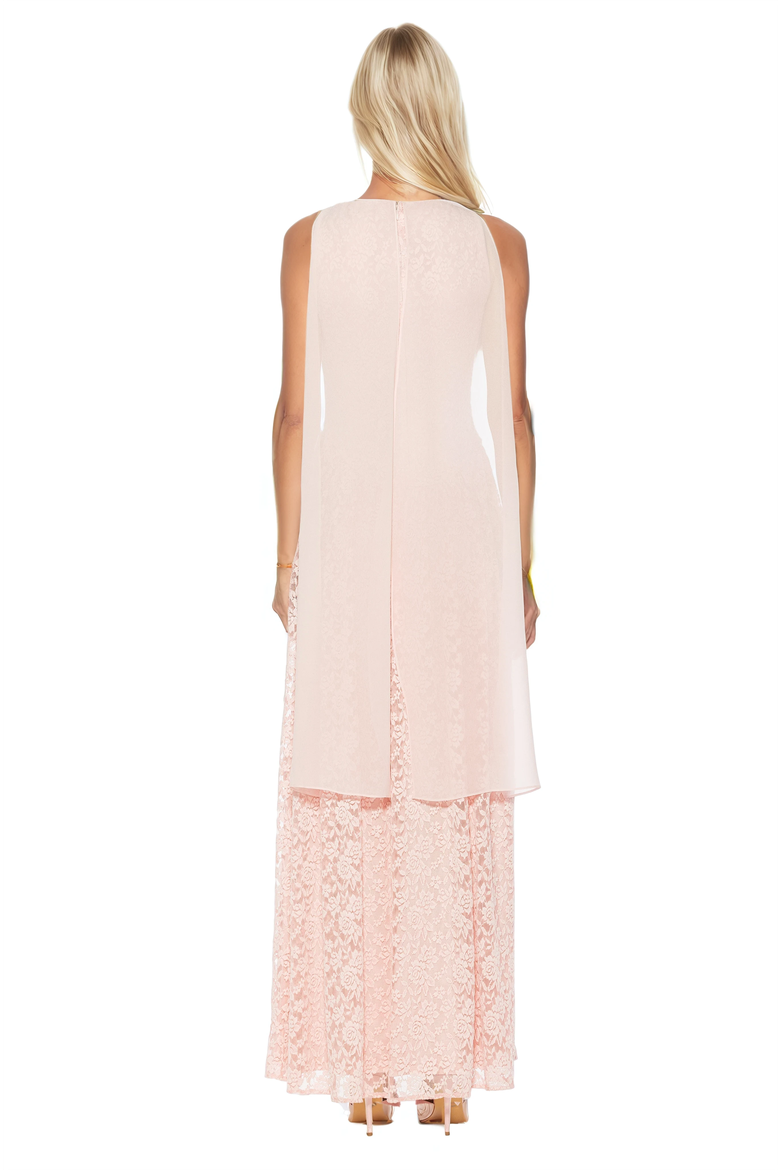 Marin Draped Bodice Dropped Waist Gown, Alternate, color, Pink