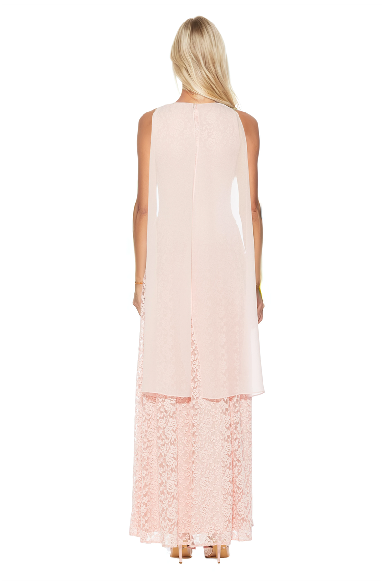 Alexia Admor Marin Draped Bodice Dropped Waist Gown, Alternate, color, Pink