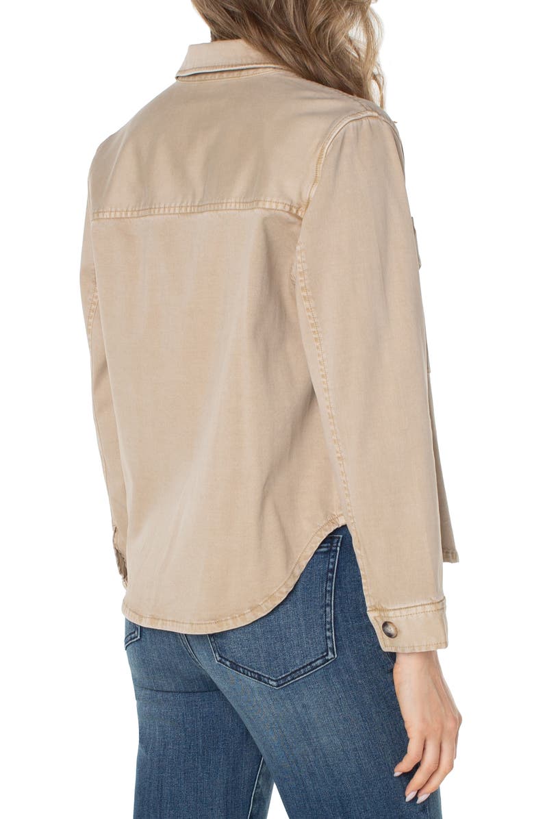 Liverpool Los Angeles Cotton Blend Shirt Jacket, Alternate, color, Biscuit Tan