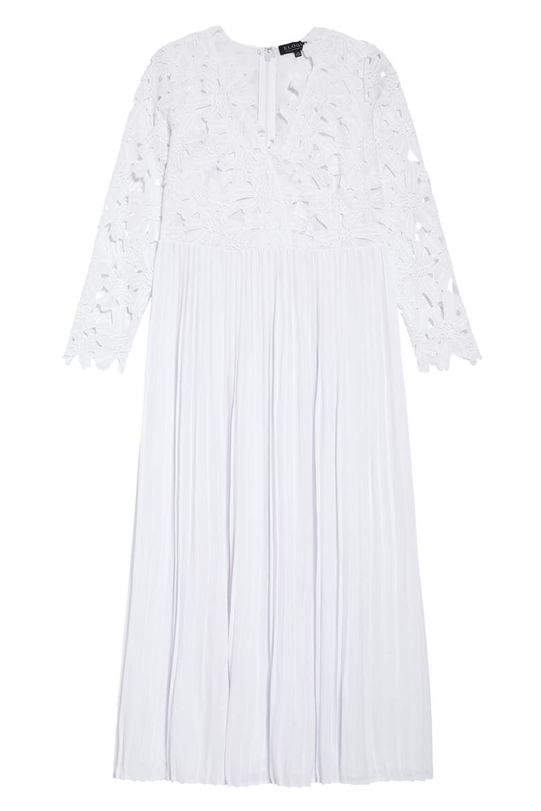 Lace Bodice Chiffon Gown, Alternate, color, WHITE