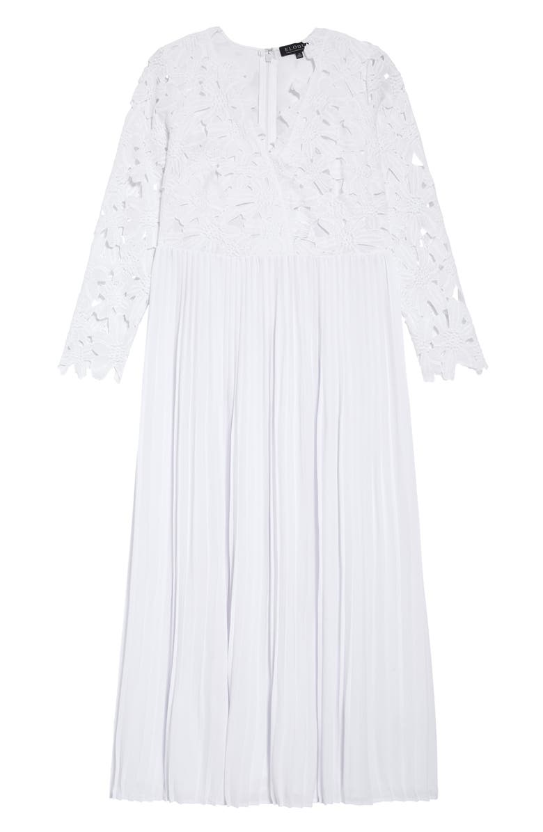 ELOQUII Lace Bodice Chiffon Gown, Alternate, color, 