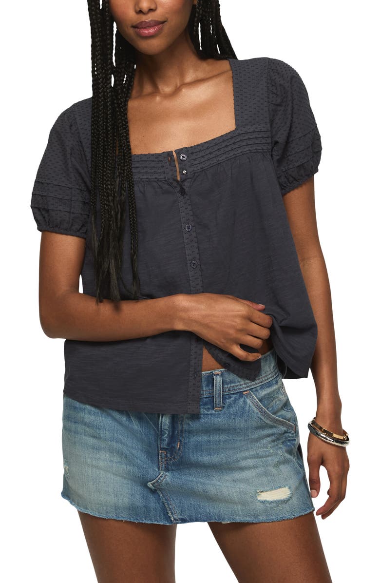 Lucky Brand Clip Dot Pintuck Top, Main, color,