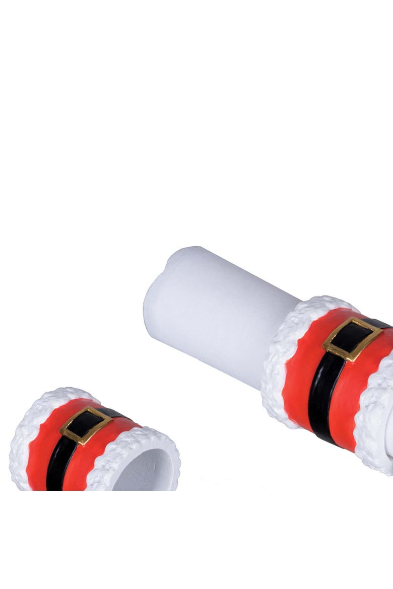 Santa Belt Napkin Rings Set of 4, Alternate, color, Red