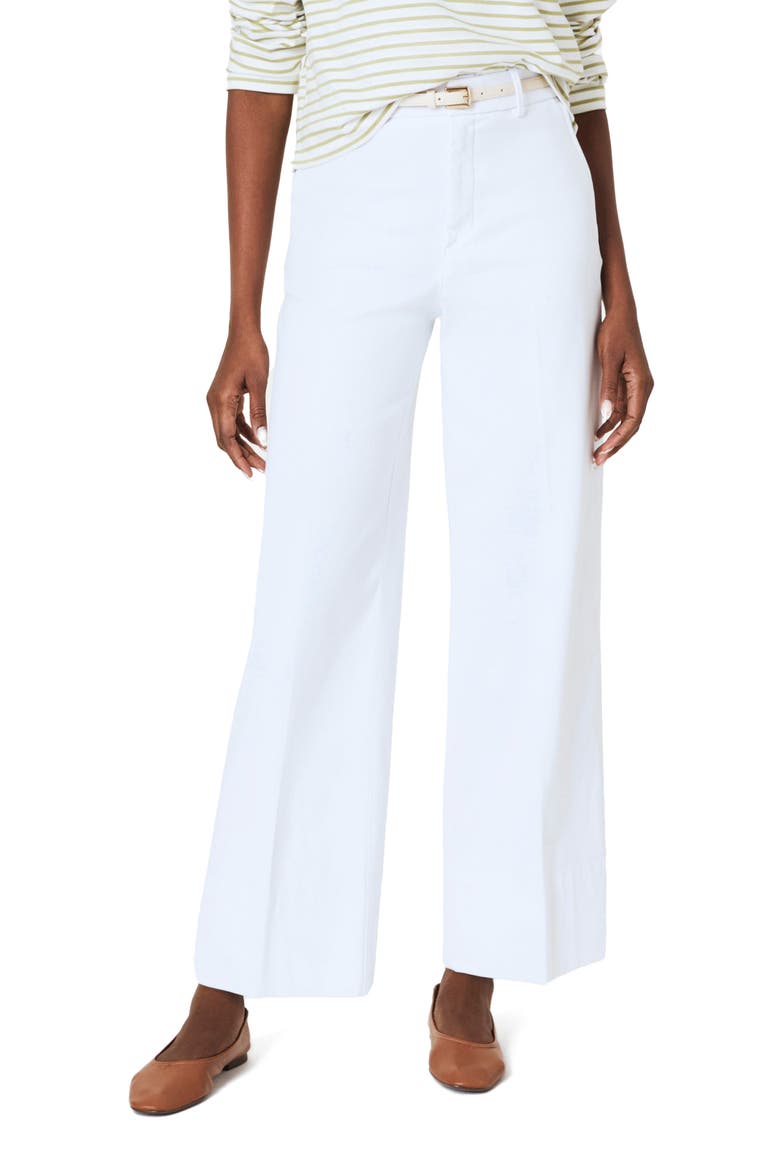 Wide Leg Crop Stretch Twill Pants, Main, color, CLASSIC WHITE