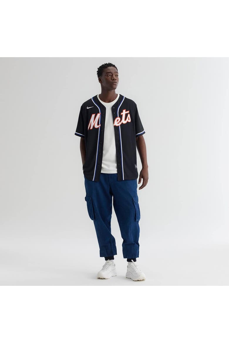 Men's Nike Juan Soto New York Mets Fashion Replica Black Out Jersey, Alternate, color, Black