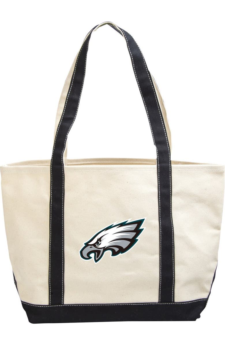 LOGO BRANDS Philadelphia Eagles Canvas Tote Bag, Main, color,