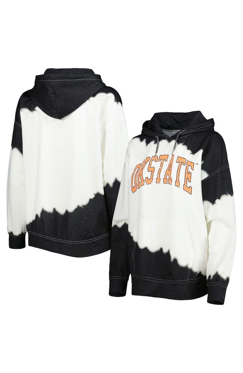 GAMEDAY COUTURE Women's Gameday Couture White/Black Oklahoma State Cowboys For the Fun Double Dip-Dyed Pullover Hoodie, Main, color, White