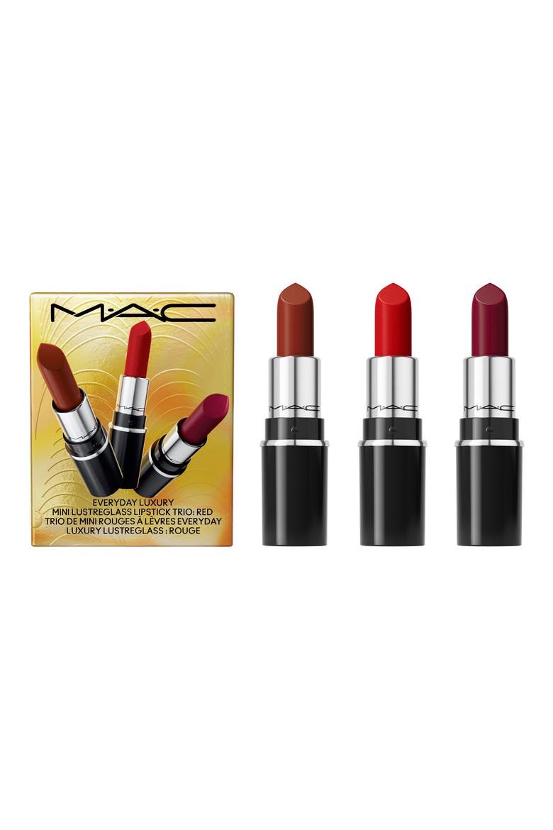 Everyday Luxury Mini Lustreglass Lipstick Trio Holiday Gift Set $45 Value, Alternate, color, RED
