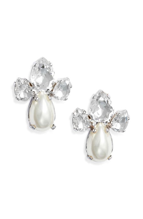 Simone Rocha Victorian Faux Pearl & Crystal Earrings In Pearl/crystal