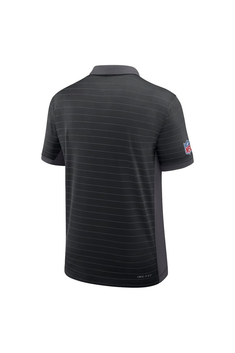Men's Nike Black Carolina Panthers Sideline Victory Stripe Performance Polo, Alternate, color, Black