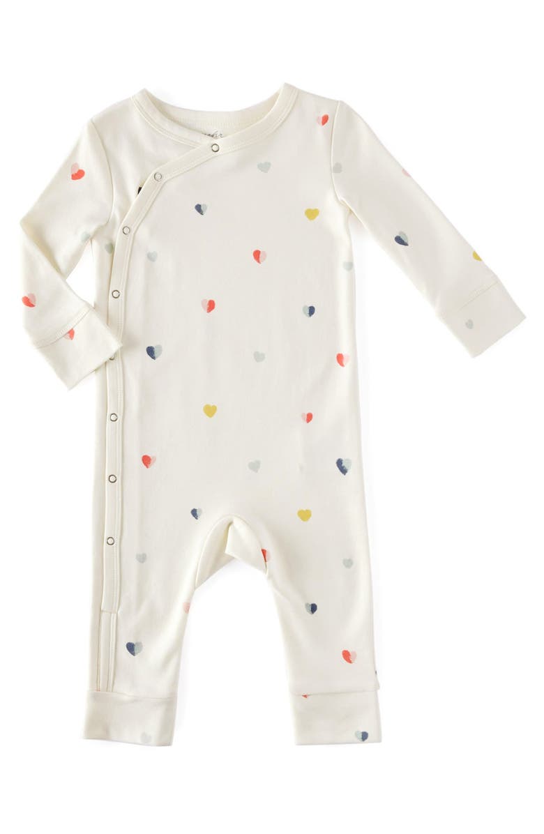 Pehr Heart Print Organic Cotton Romper, Main, color, 