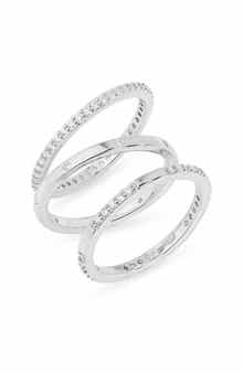 NORDSTROM RACK Set of 3 Cubic Zirconia Inset Stacking Band Rings