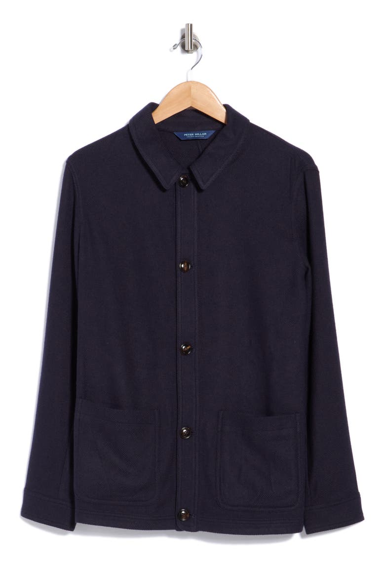 Voyager Silk & Cashmere Chore Coat, Main, color, NAVY