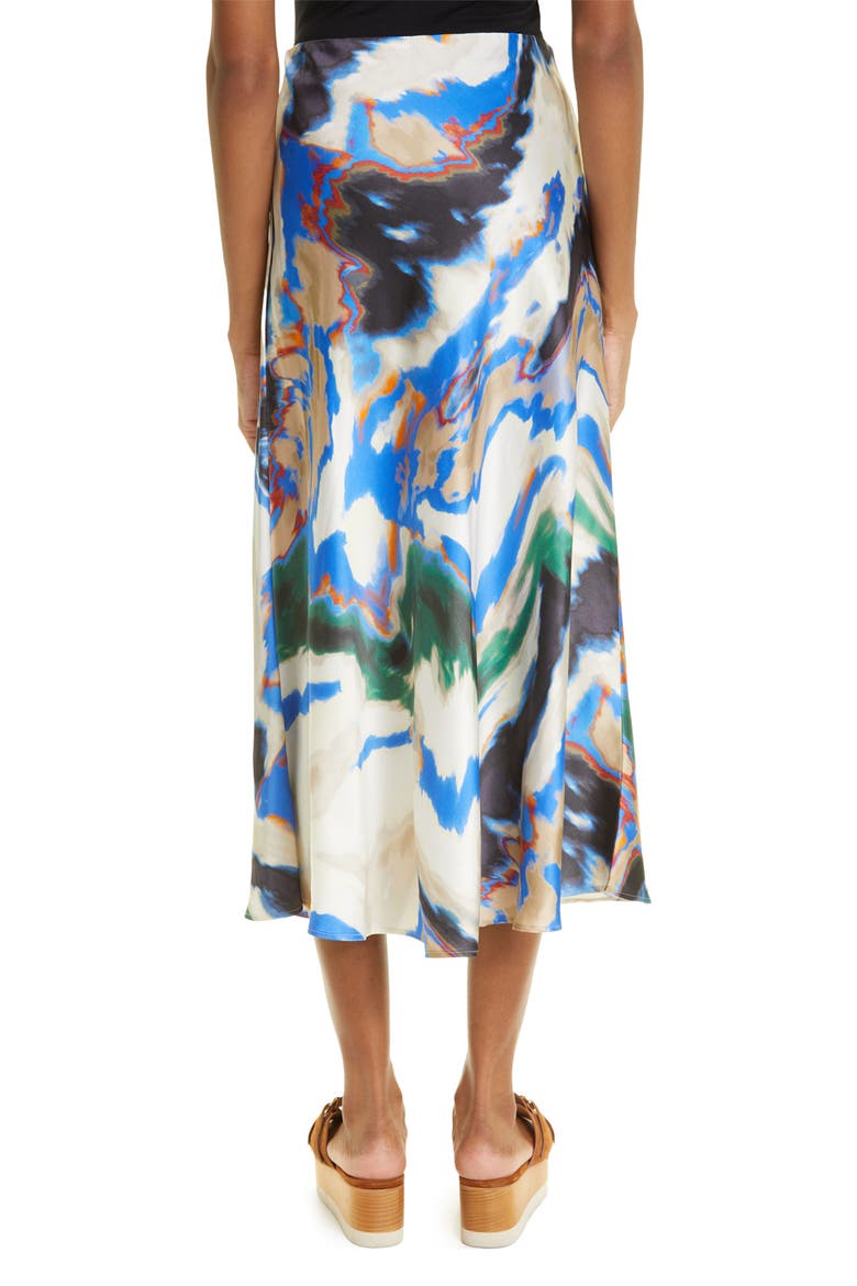 Jeloda Abstract Swirl Print Satin Skirt, Alternate, color, MIX