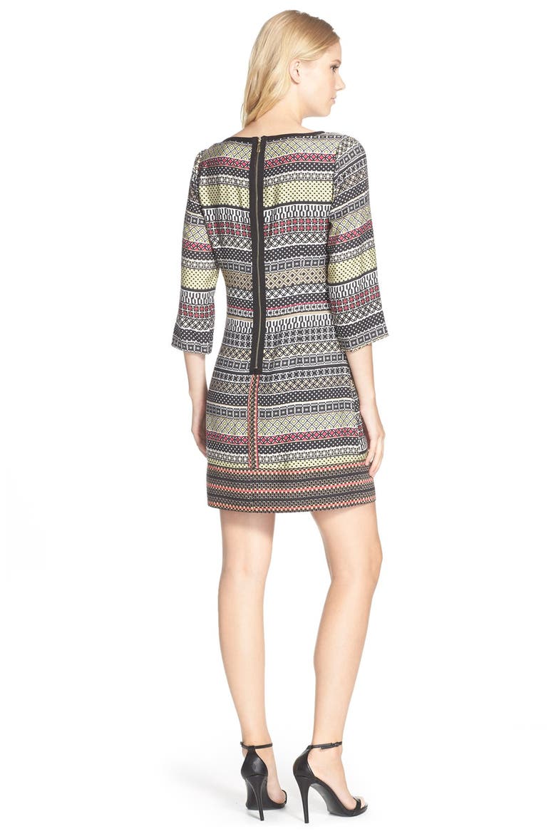 Print Twill A-Line Dress, Alternate, color, PINK/ BLACK MULTI