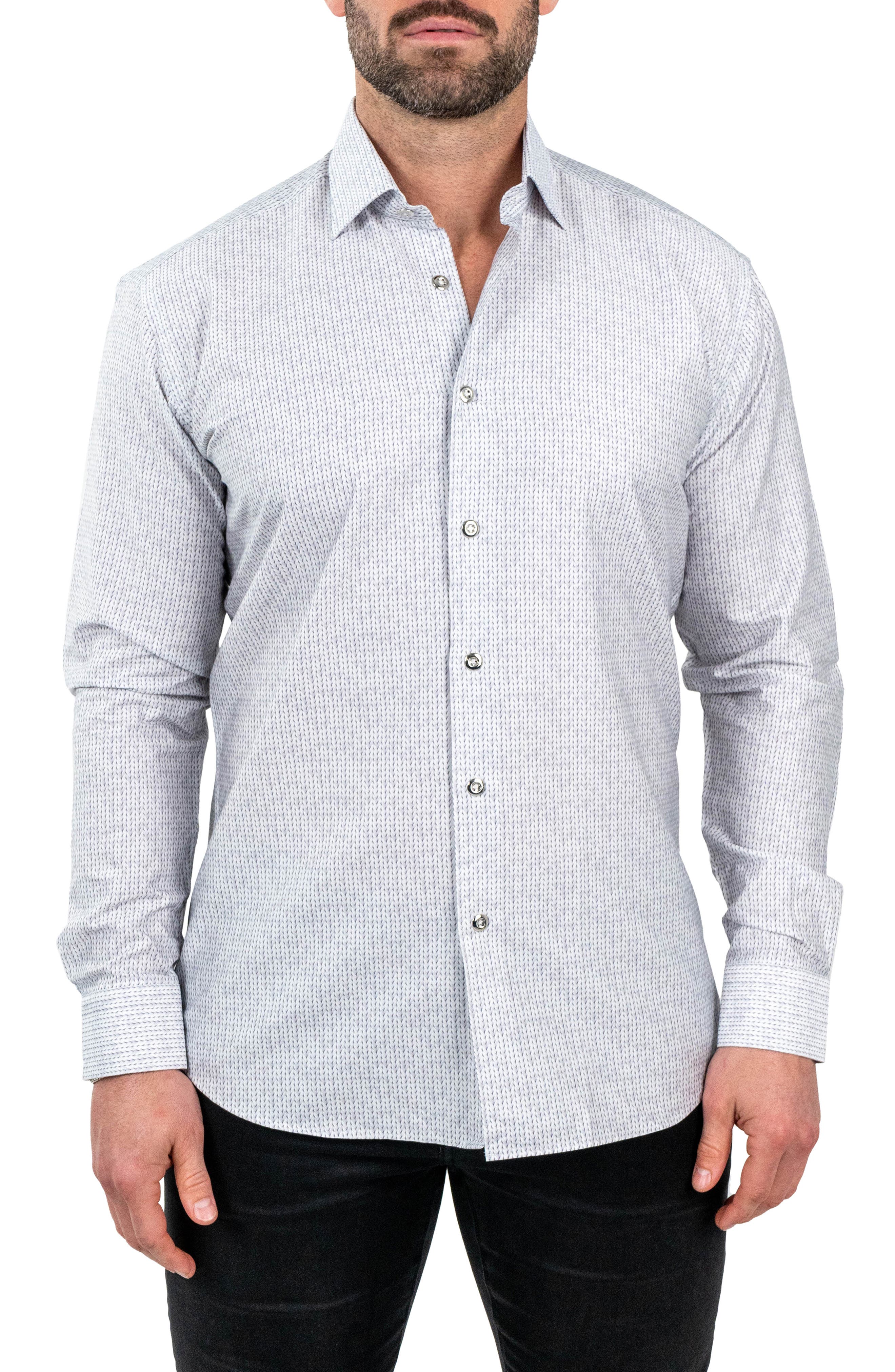 Maceoo Einstein Stretch April Button-Up Shirt in White 