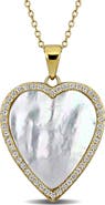 Julianna B. Stone & Created White Sapphire Heart Necklace