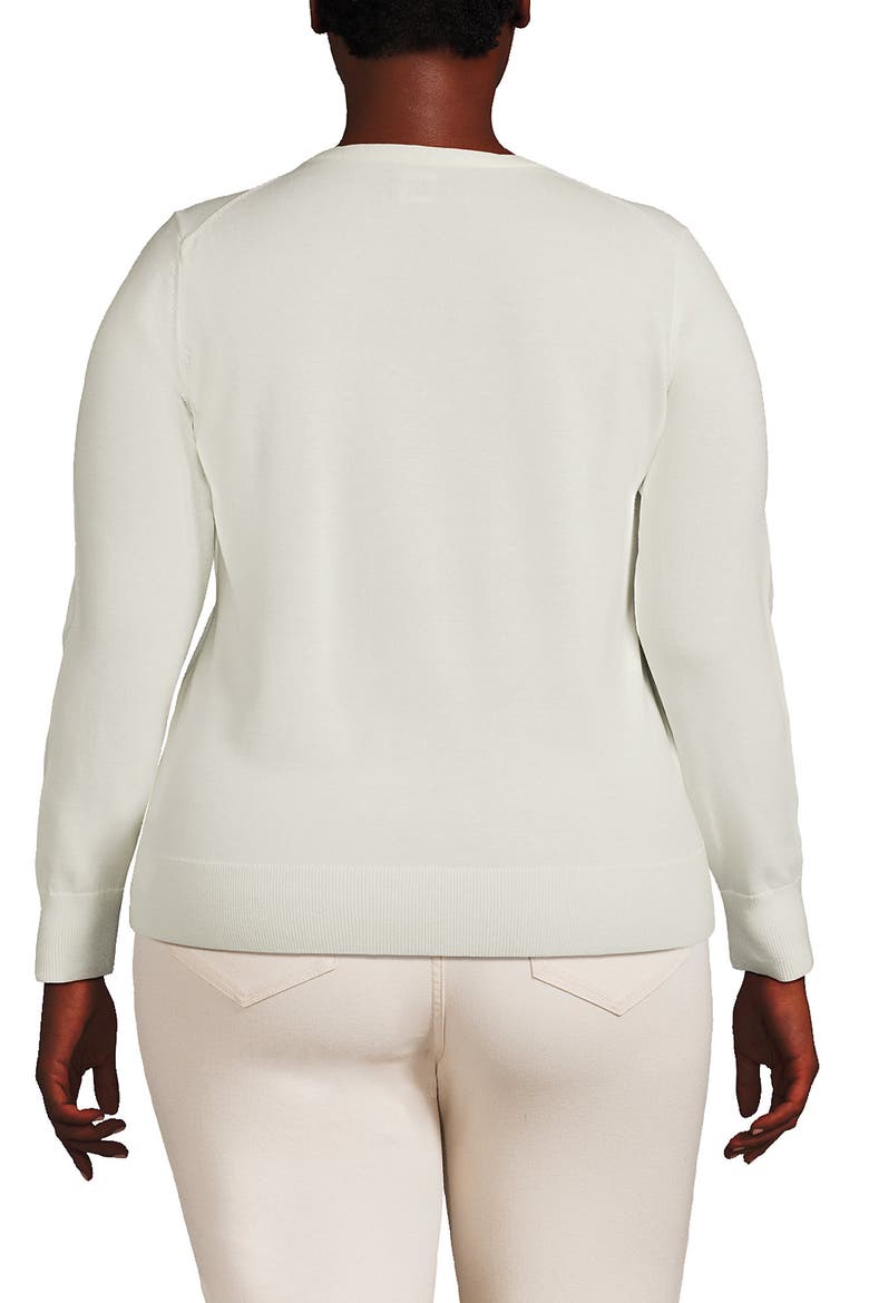 Fine Gauge Cotton Cardigan Sweater, Alternate, color, Ivory