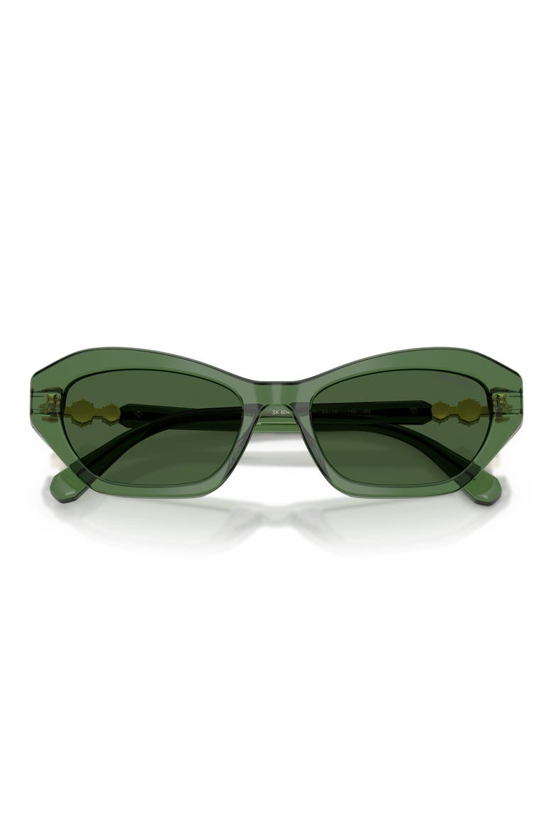 54mm Cat Eye Sunglasses, Alternate, color, TRANSPARENT GREEN / DARK GREEN