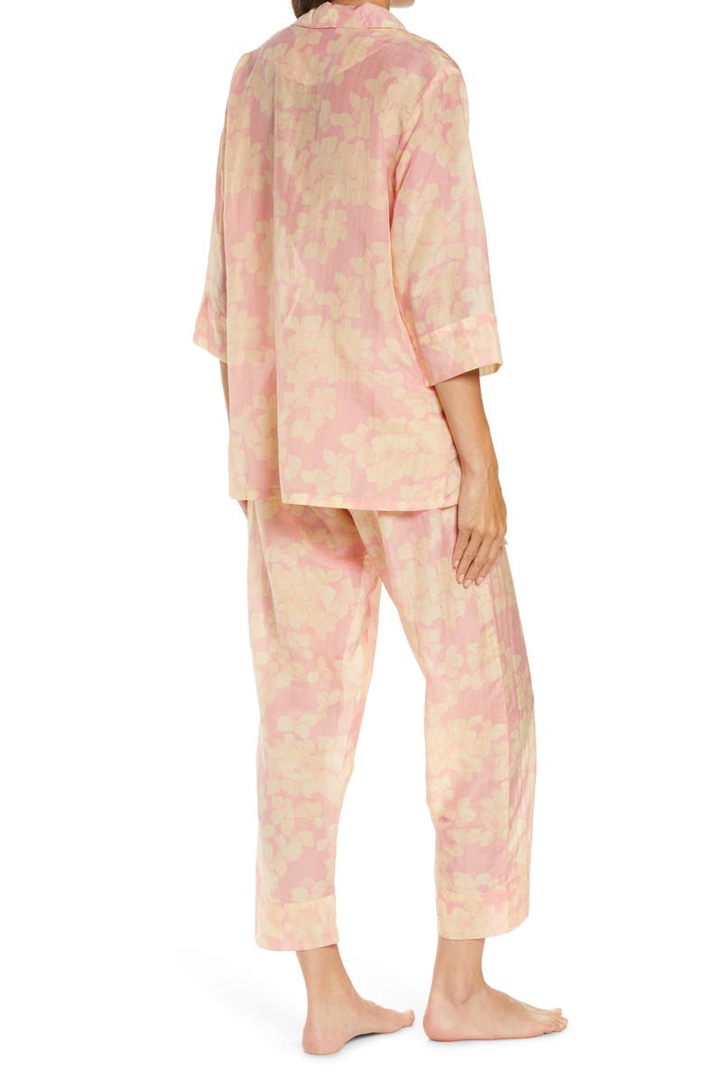 Papinelle Hydrangea Cotton & Silk Pajamas, Alternate, color,