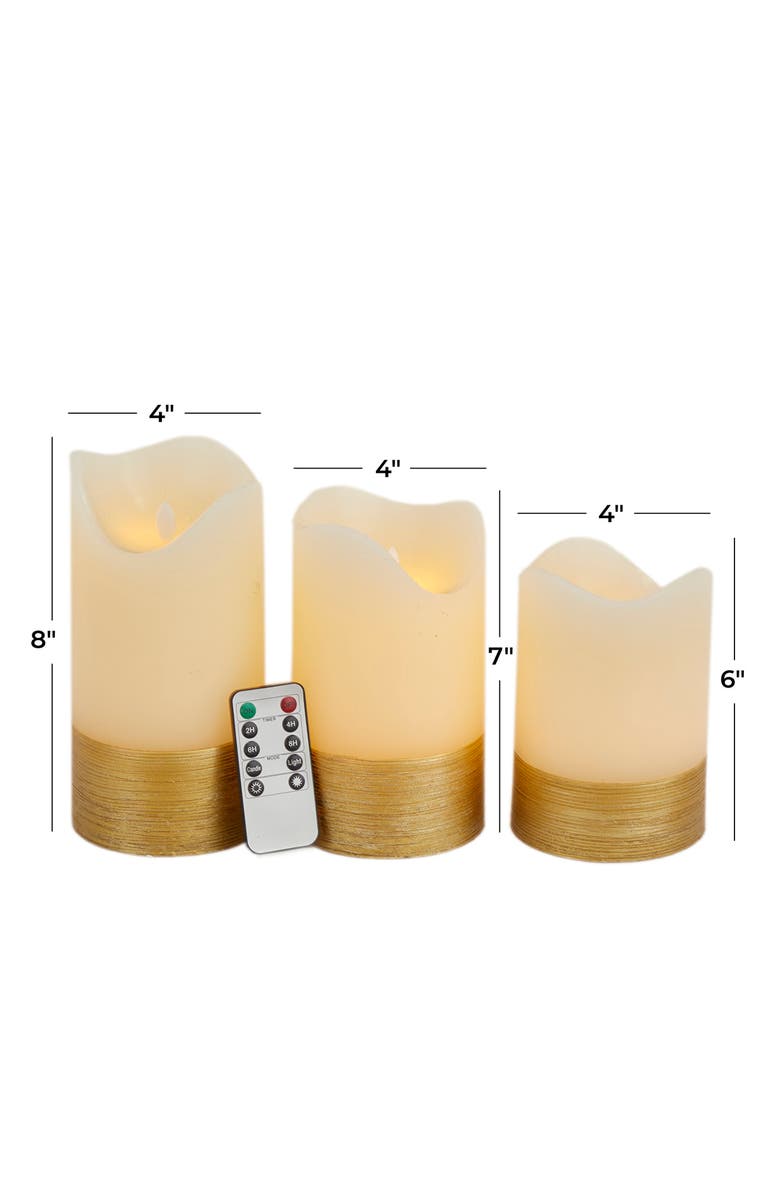 SONOMA SAGE HOME Gold Wax Gold Base Flameless Candle with Remote Control, Alternate, color, White