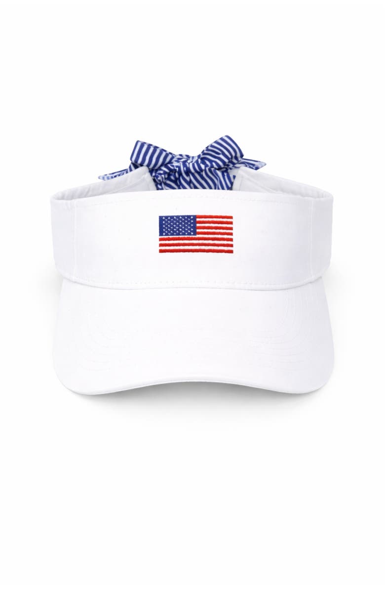 Bits & Bows American Flag Bow Visor, Alternate, color, White