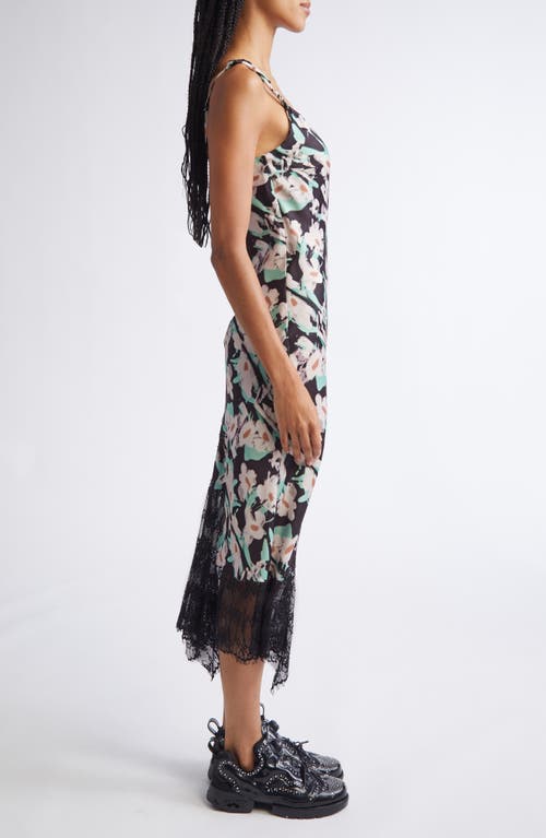 Collina Strada Cypress Painted Daisy Lace Trim Slipdress In Black