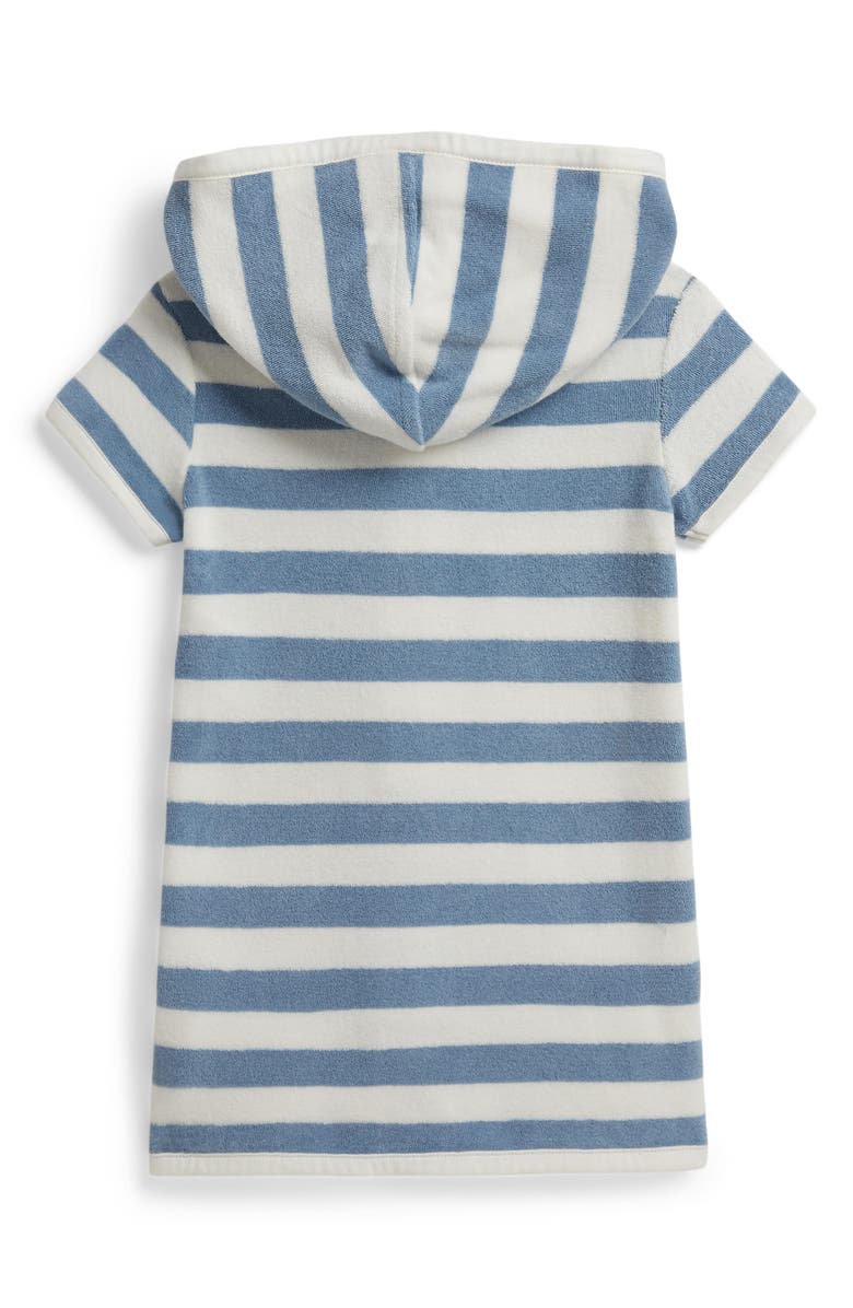 Ralph Lauren Stripe Hooded Cotton Blend Terry Cover-Up, Alternate, color, Vessel Blue Deck Wash White