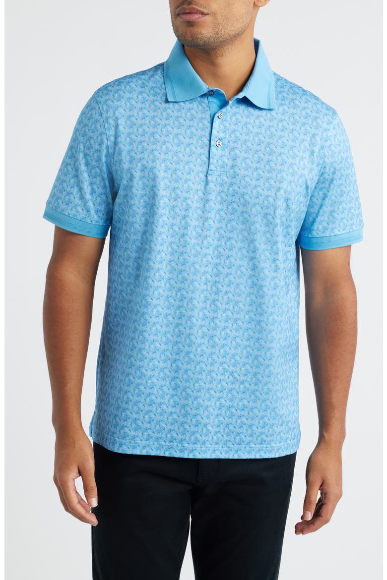 Vance OoohCotton® Abstract Print Polo, Main, color, CLASSIC BLUE