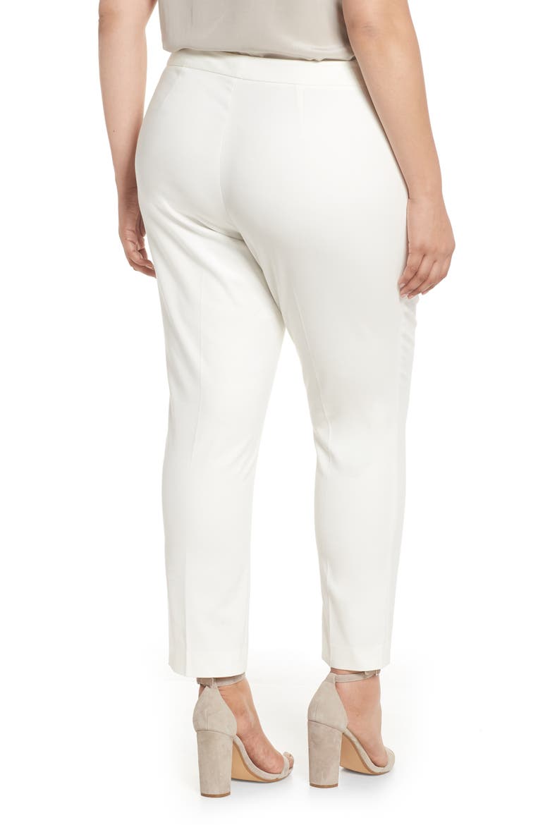 High Rise Stretch Cotton Blend Ankle Pants, Alternate, color, NEW IVORY