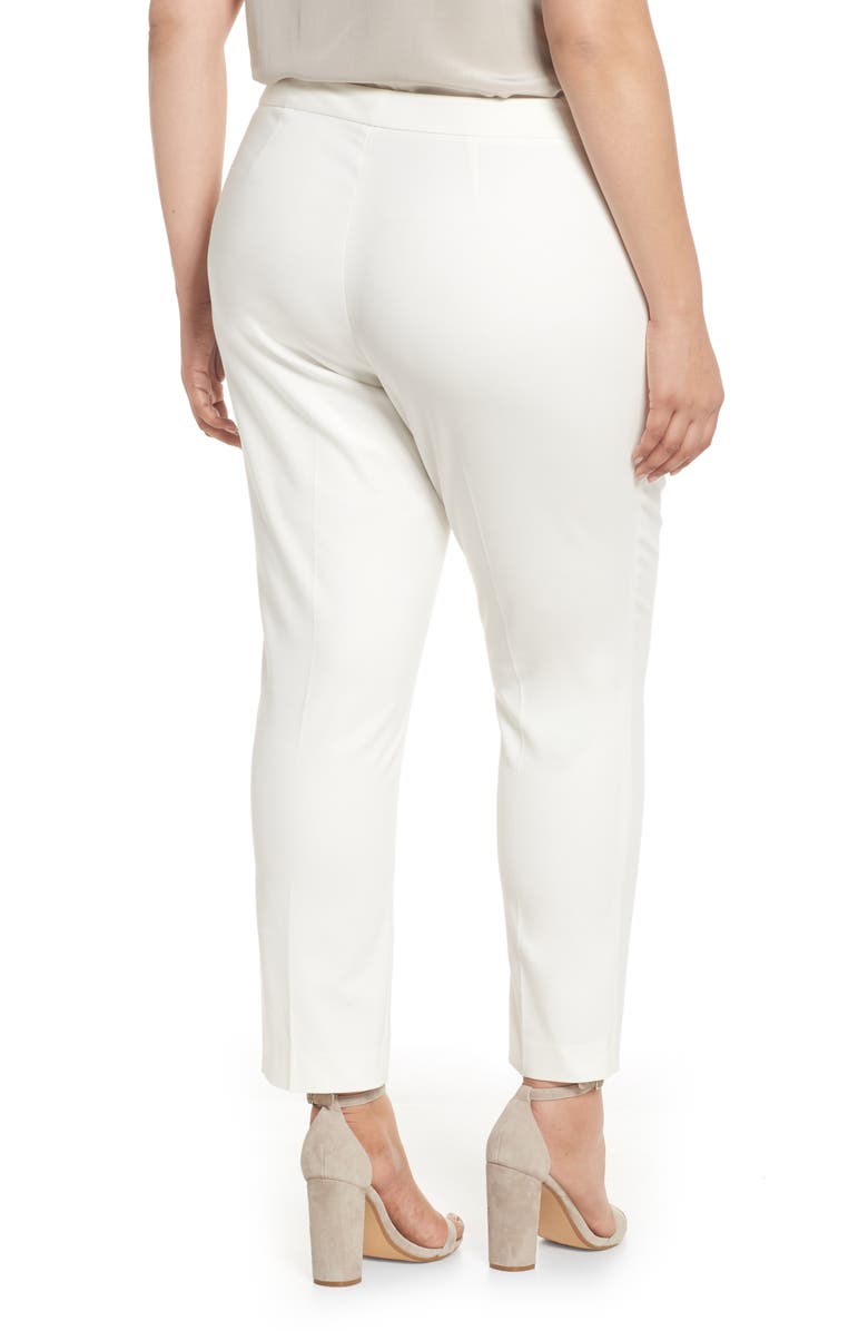 Vince Camuto High Rise Stretch Cotton Blend Ankle Pants, Alternate, color, New Ivory