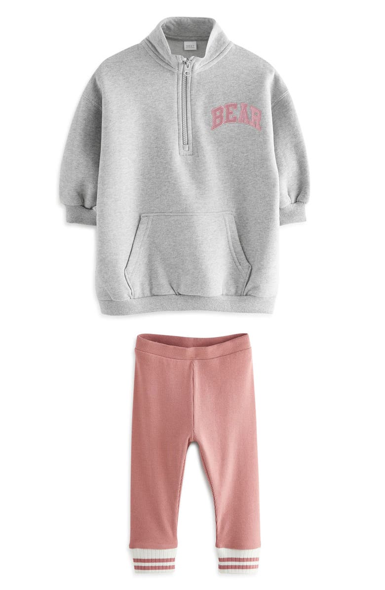 NEXT Kids' Half Zip Sweatshirt & Leggings Set, Main, color, Grey